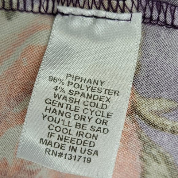 Piphany Purple V-Neck Floral Tunic Top Plus Size 2X - Picture 4 of 5